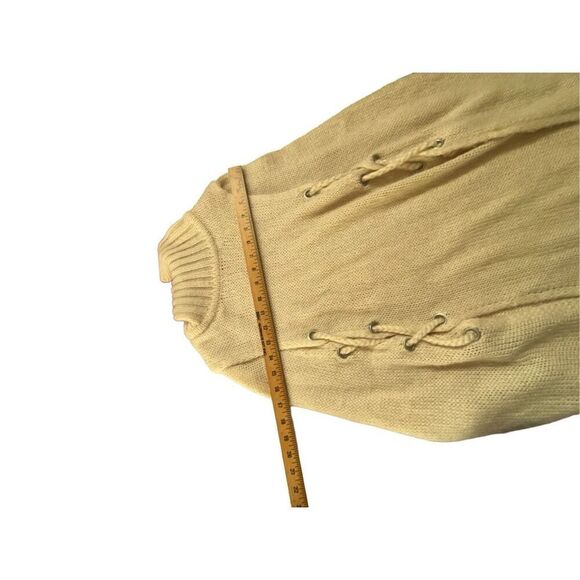 Betsey Johnson Sleeveless Knit Turtleneck Sweater Tunic Beige Women’s Size Large - Picture 11 of 15